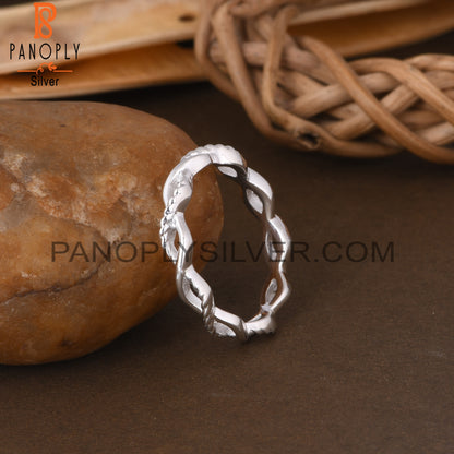 Handmade 925 Sterling Silver Twisted Ring Band