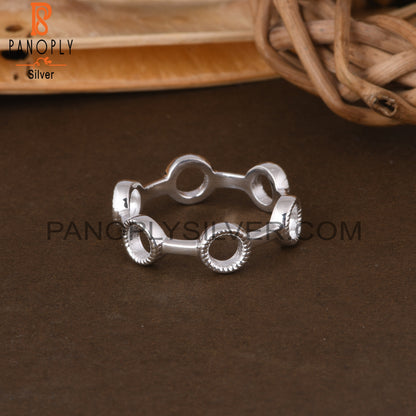 Circular Holes 925 Sterling Silver Ring