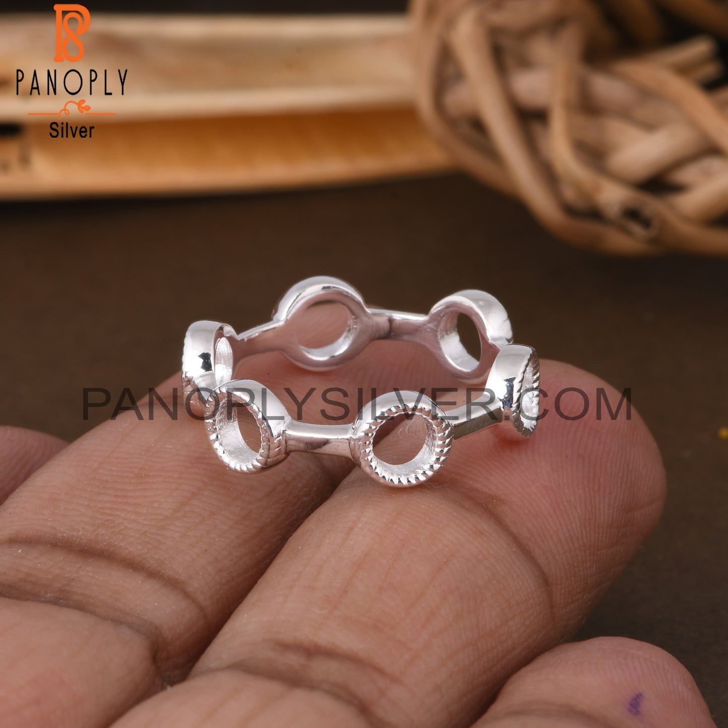 Circular Holes 925 Sterling Silver Ring