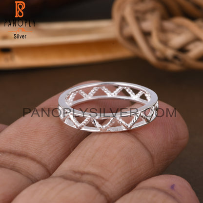 925 Sterling Silver Zig Zag Ring