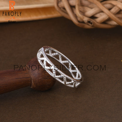 925 Sterling Silver Zig Zag Ring
