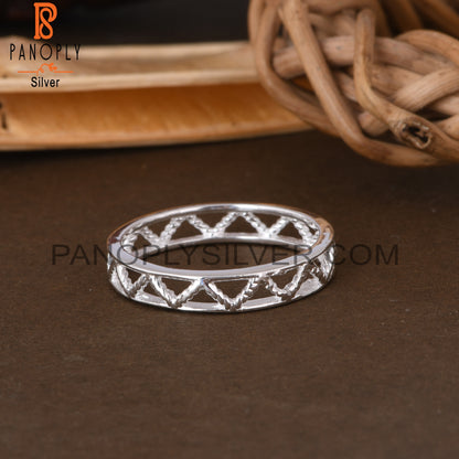 925 Sterling Silver Zig Zag Ring