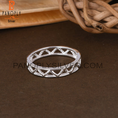 925 Sterling Silver Zig Zag Ring