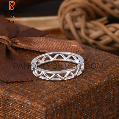925 Sterling Silver Zig Zag Ring