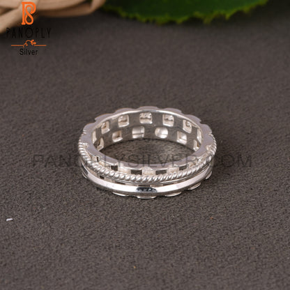 Spinner 3 Layer Band 925 Sterling Silver Ring