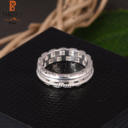 Spinner 3 Layer Band 925 Sterling Silver Ring