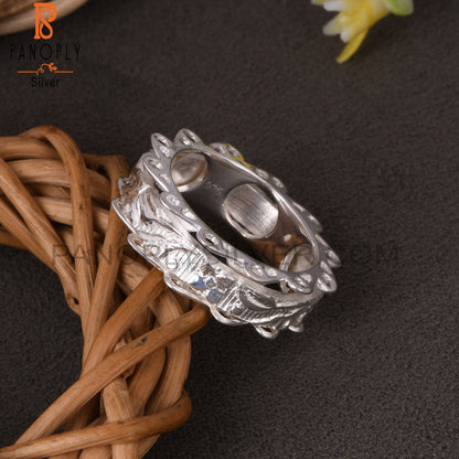 Handmade 925 Sterling Silver Floral Pattern Ring