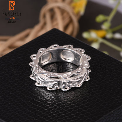 Handmade 925 Sterling Silver Floral Pattern Ring