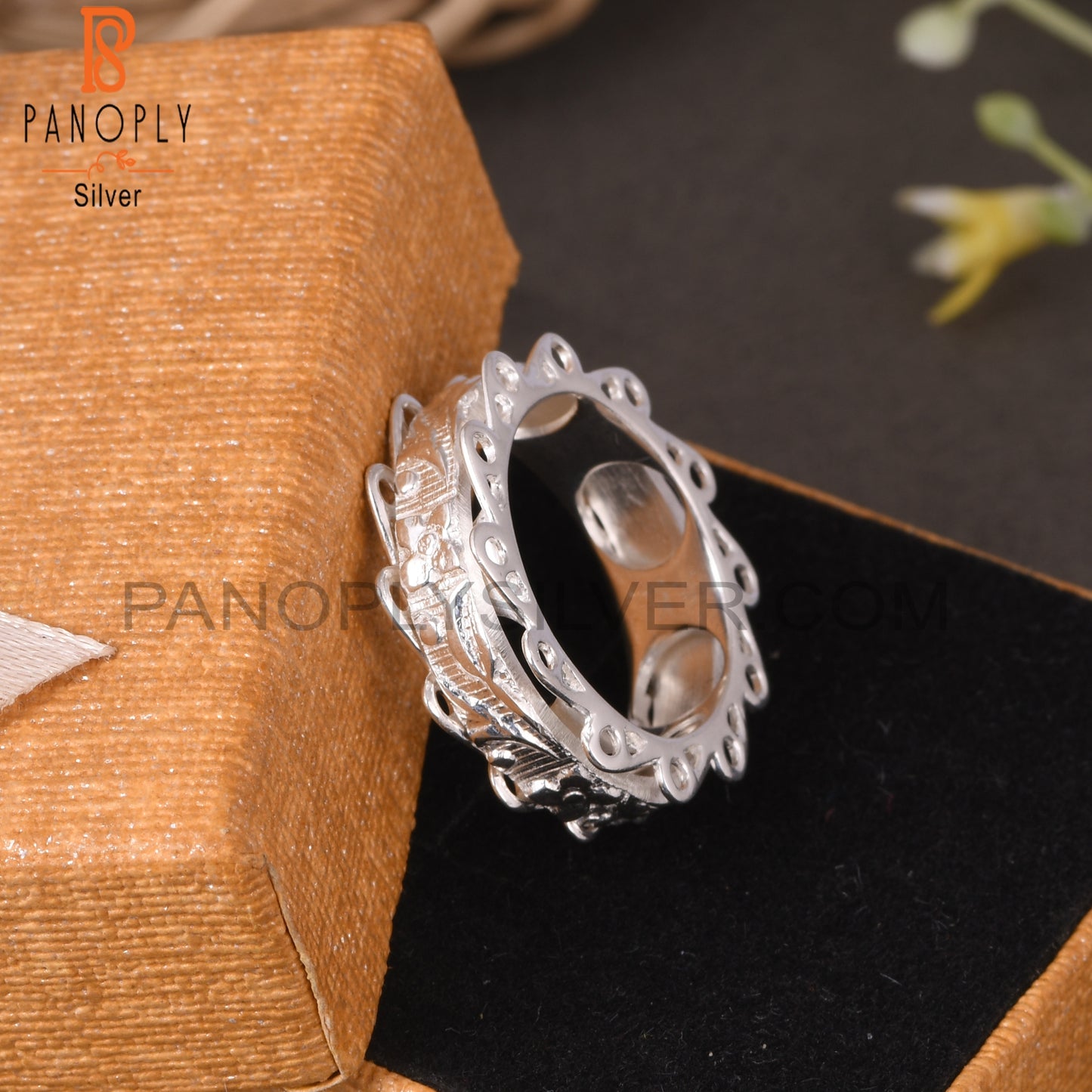 Handmade 925 Sterling Silver Floral Pattern Ring