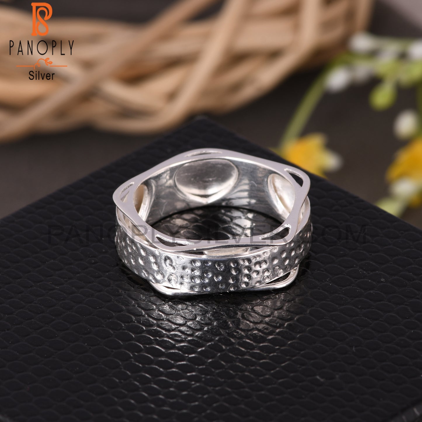 Handmade 925 Sterling Silver Wide Band Plain Ring