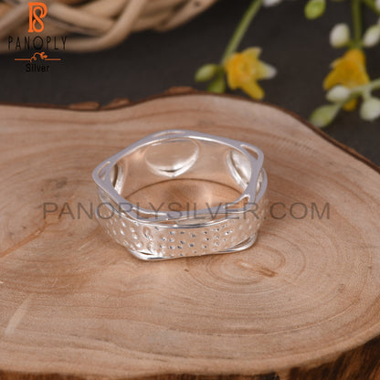 Handmade 925 Sterling Silver Wide Band Plain Ring