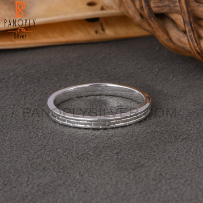 Minimalist Plain 925 Sterling Silver Ring Band