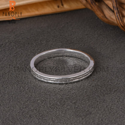 Minimalist Plain 925 Sterling Silver Ring Band
