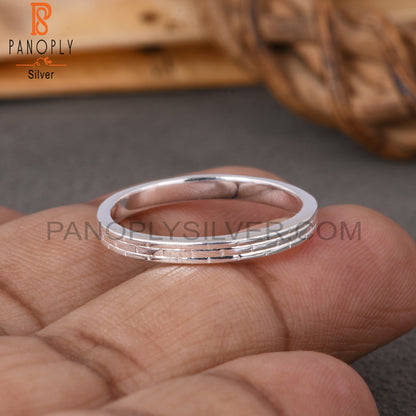 Minimalist Plain 925 Sterling Silver Ring Band