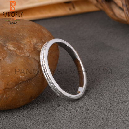 Minimalist Plain 925 Sterling Silver Ring Band