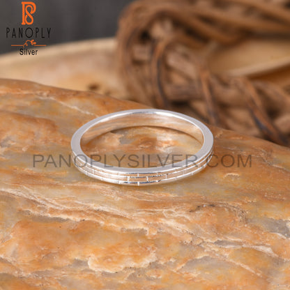 Minimalist Plain 925 Sterling Silver Ring Band