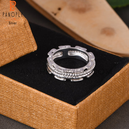 Twist Spinner 925 Sterling Silver Ring