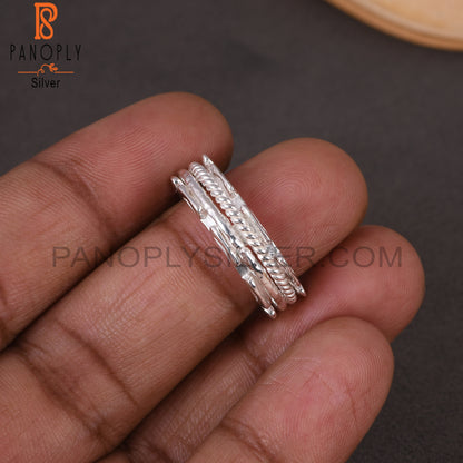 Twist Spinner 925 Sterling Silver Ring