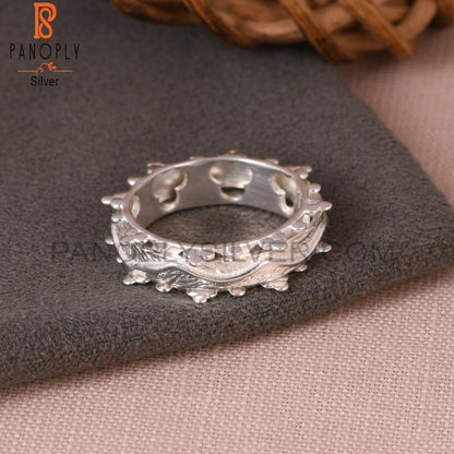 Engraved Ridges 925 Sterling Silver Ring