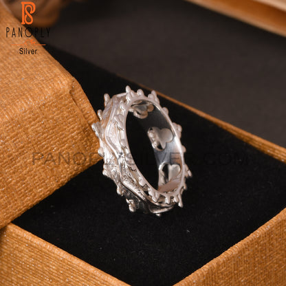 Engraved Ridges 925 Sterling Silver Ring
