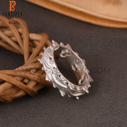 Engraved Ridges 925 Sterling Silver Ring