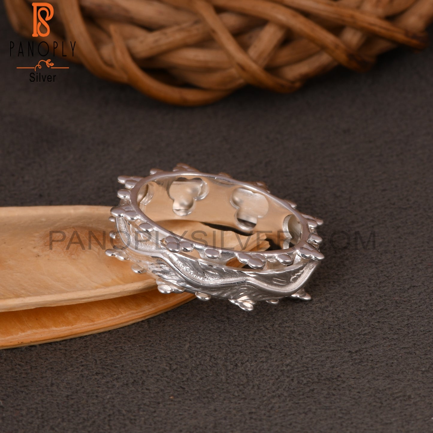 Engraved Ridges 925 Sterling Silver Ring
