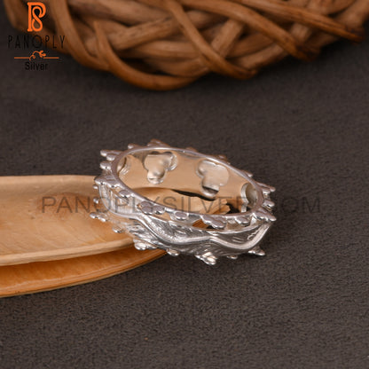 Engraved Ridges 925 Sterling Silver Ring