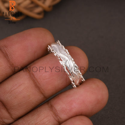 Engraved Ridges 925 Sterling Silver Ring