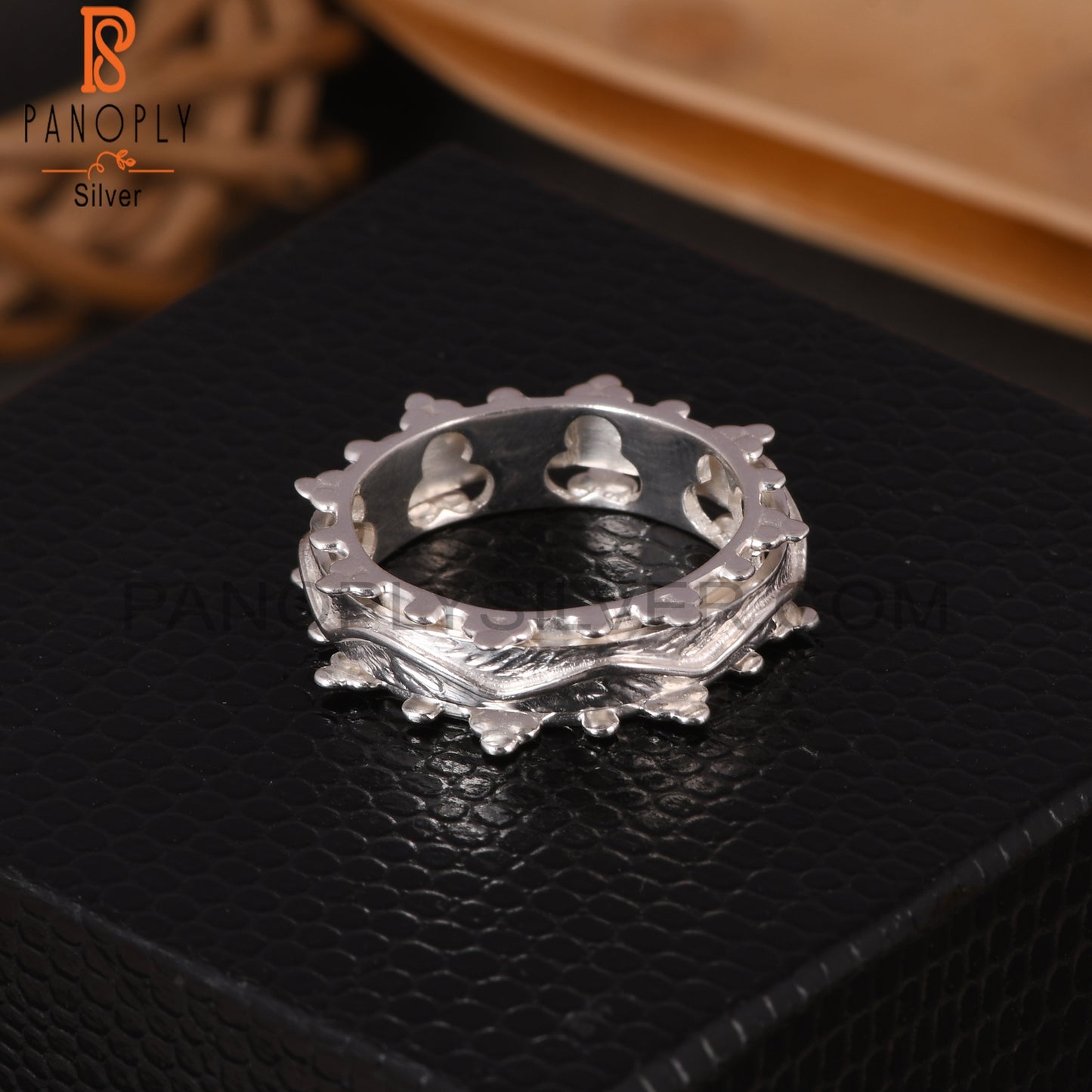 Engraved Ridges 925 Sterling Silver Ring