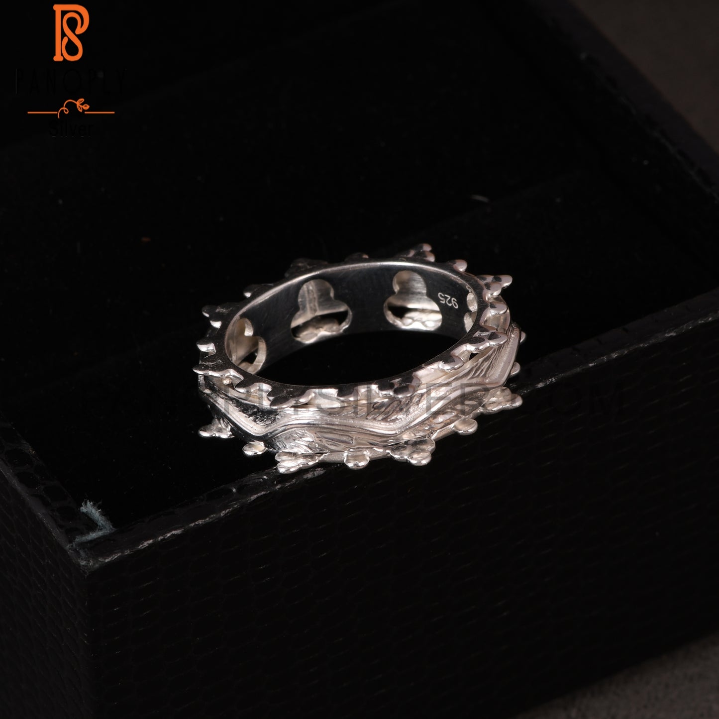 Engraved Ridges 925 Sterling Silver Ring