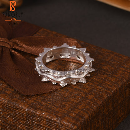 Engraved Ridges 925 Sterling Silver Ring