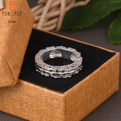 Handmade Texture 925 Sterling Silver Ring