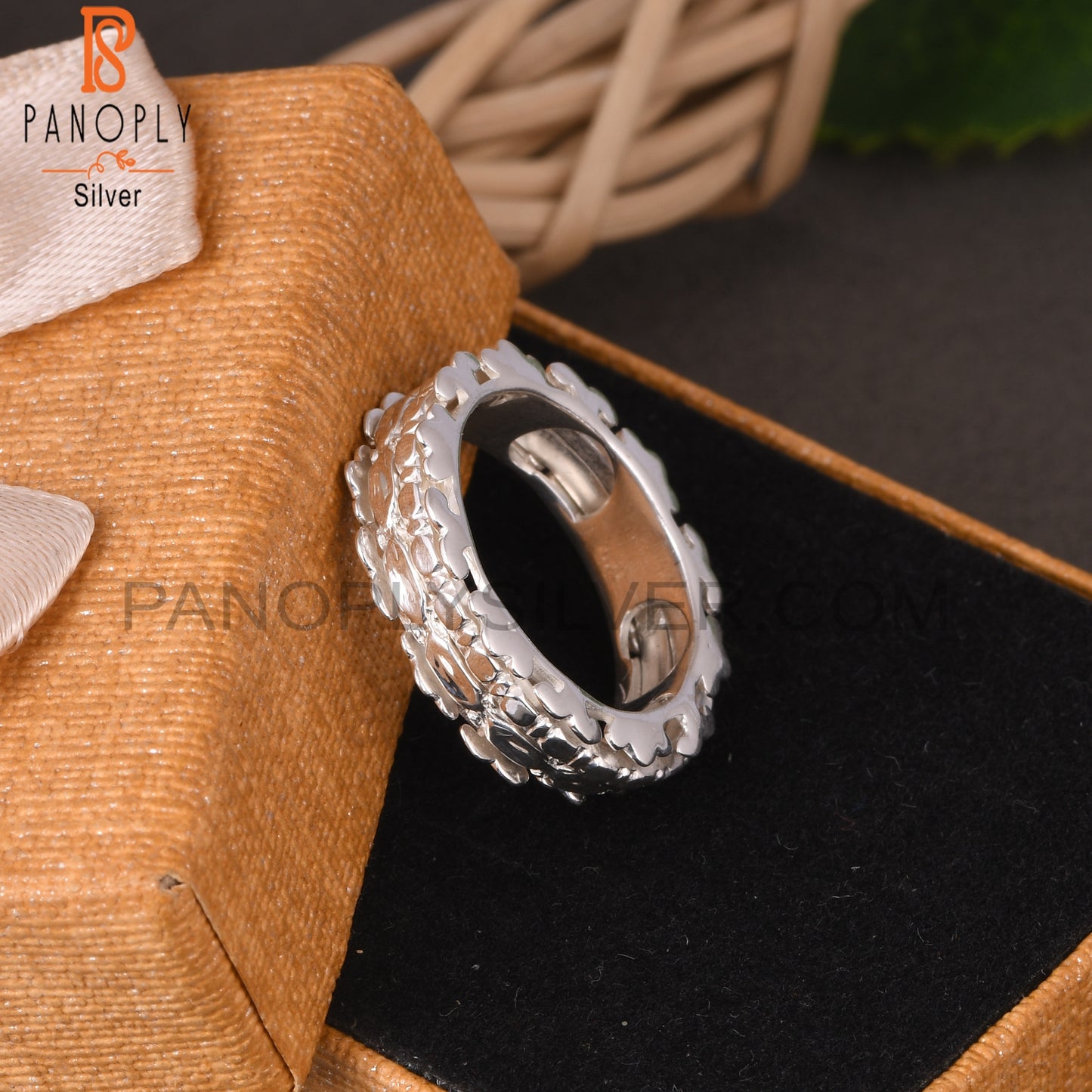 Handmade Texture 925 Sterling Silver Ring