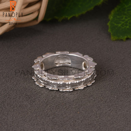 Handmade Texture 925 Sterling Silver Ring