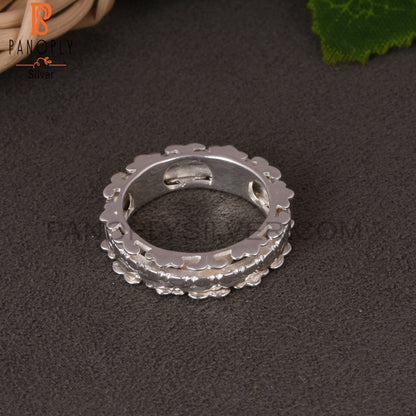 Handmade Texture 925 Sterling Silver Ring