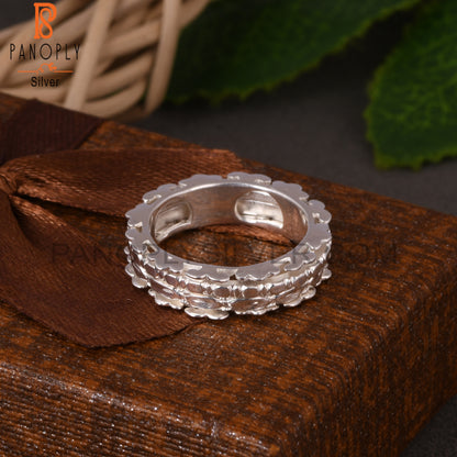 Handmade Texture 925 Sterling Silver Ring