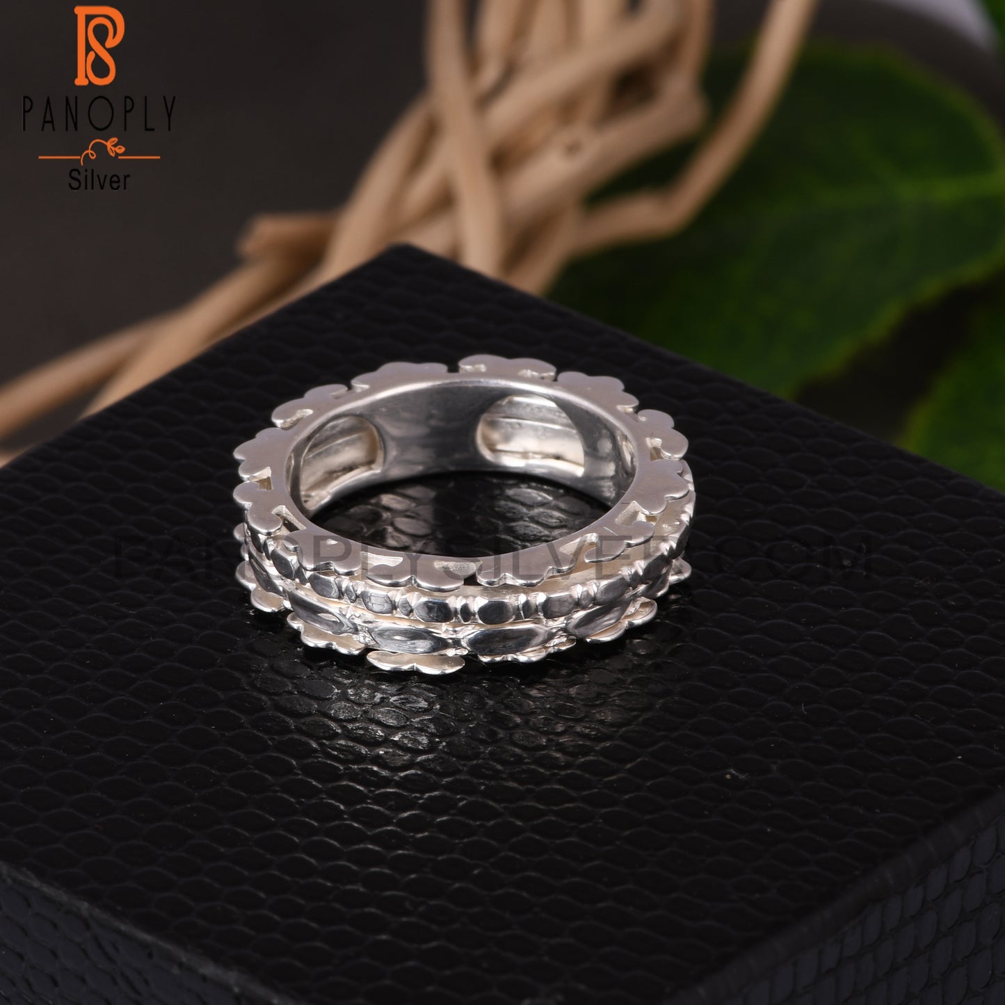 Handmade Texture 925 Sterling Silver Ring