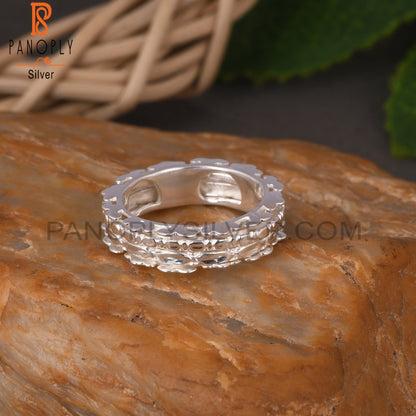 Handmade Texture 925 Sterling Silver Ring