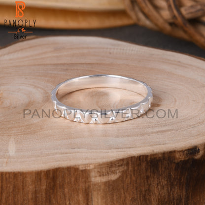 Pattern 925 Sterling Silver Ring Band