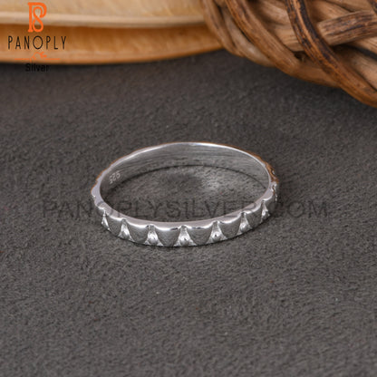 Pattern 925 Sterling Silver Ring Band