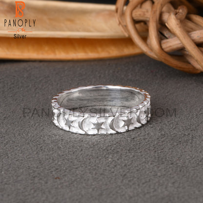 Moon Star 925 Sterling Silver Ring