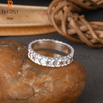Moon Star 925 Sterling Silver Ring