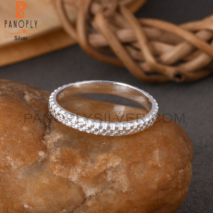 Handmade 925 Sterling Silver Pattern Ring Band
