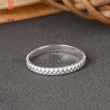 Handmade 925 Sterling Silver Pattern Ring Band