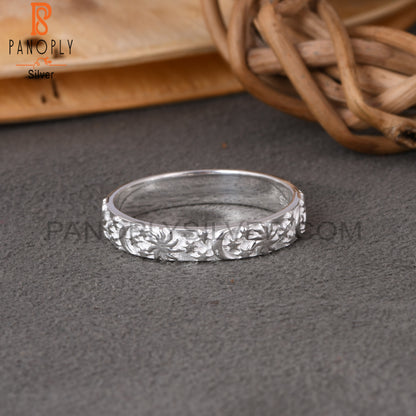 Moon Star 925 Sterling Silver Stackable Ring
