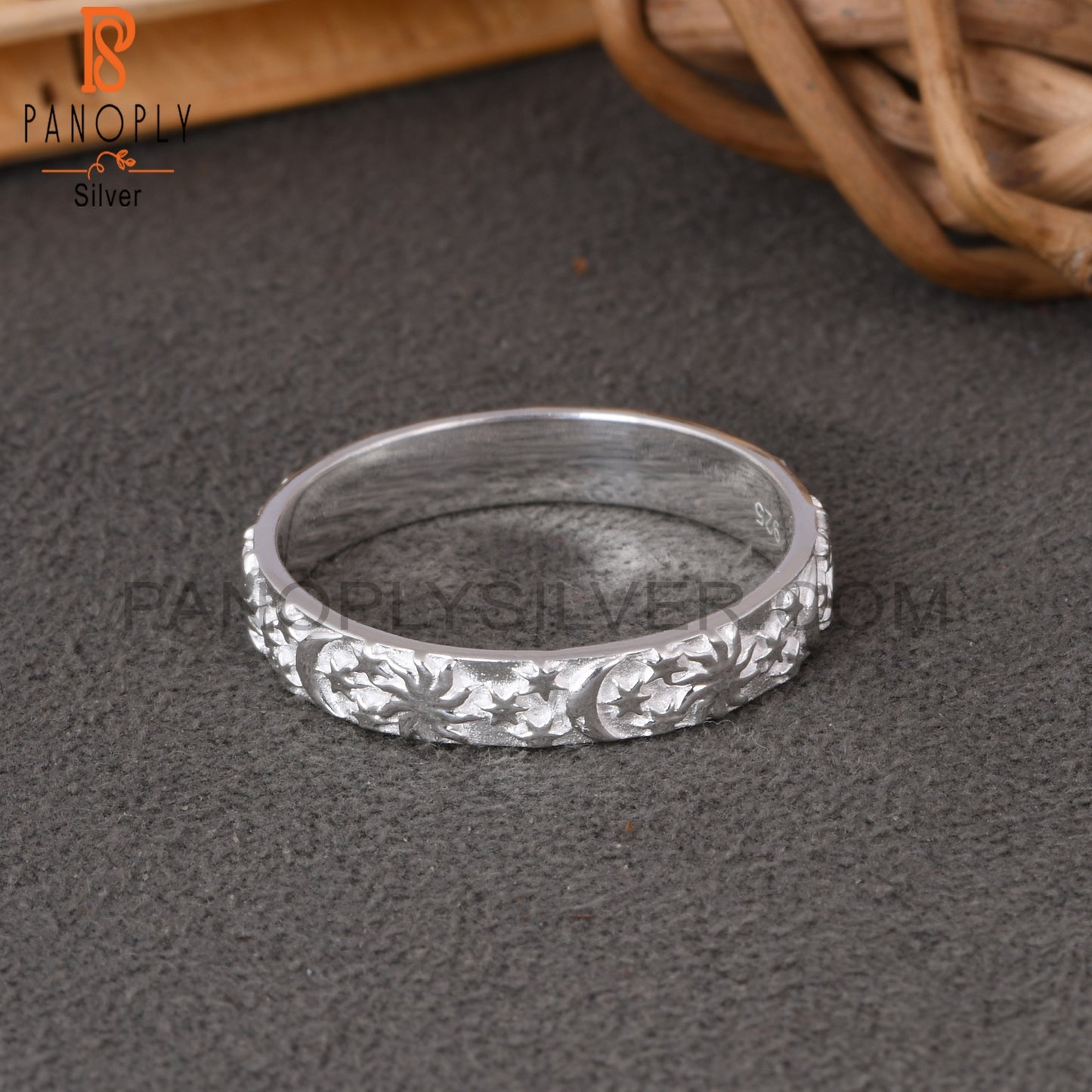 Moon Star 925 Sterling Silver Stackable Ring