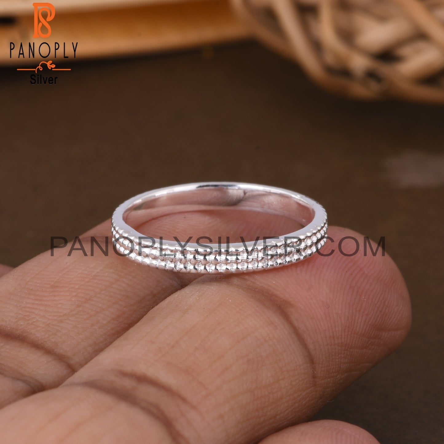 Dot Band 925 Sterling Silver Ring
