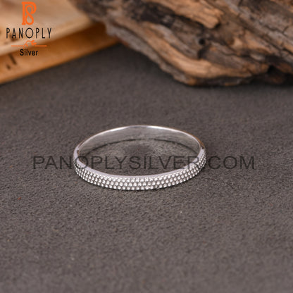 Texture 925 Sterling Silver Ring Band
