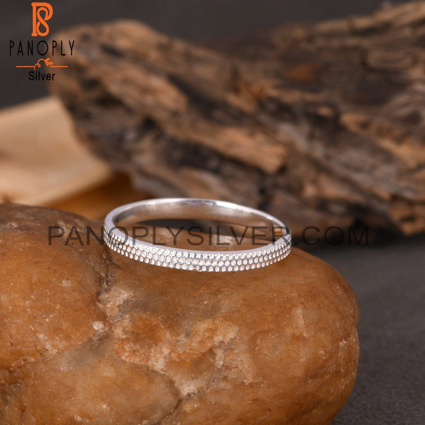 Texture 925 Sterling Silver Ring Band