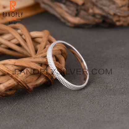 Texture 925 Sterling Silver Ring Band